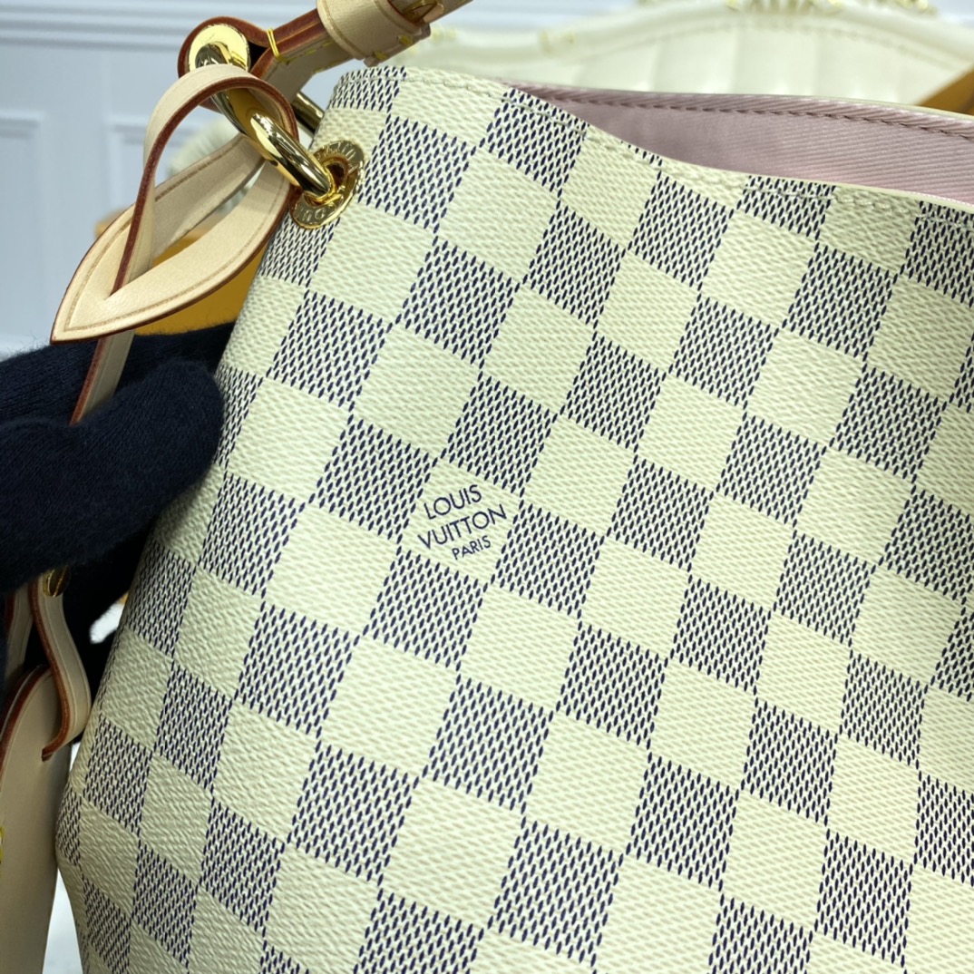 Louis Vuitton GRACEFUL MM Handbag Damier Azur N42233 